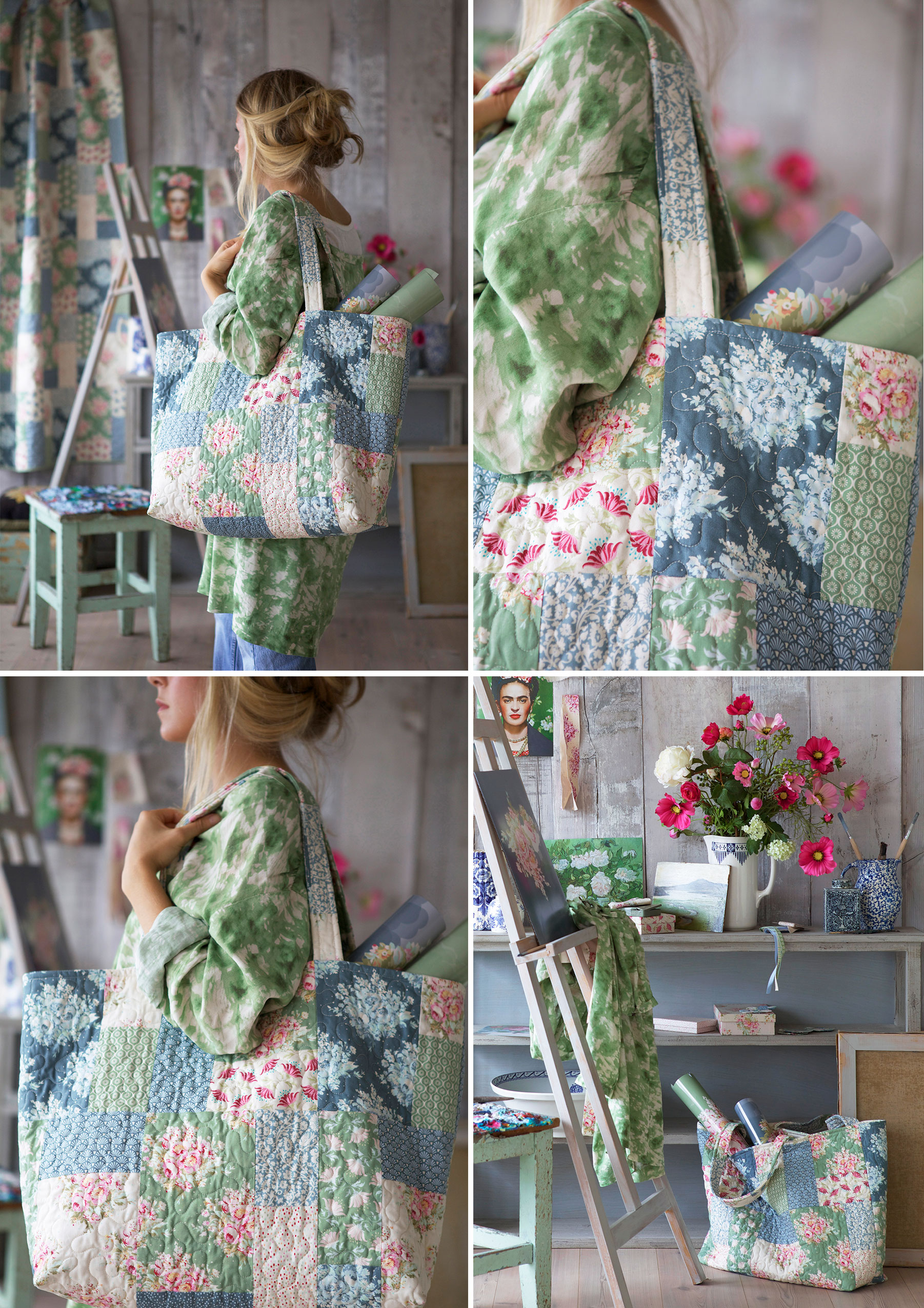 PATTERN Quilt Fabric Tote Purse Travel Tote Handbag UNCUT NEW Graham  Cracker | eBay